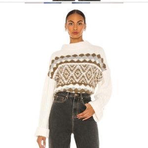 Free People New Alpine Pullover in Snowy Forest